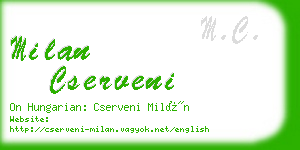 milan cserveni business card